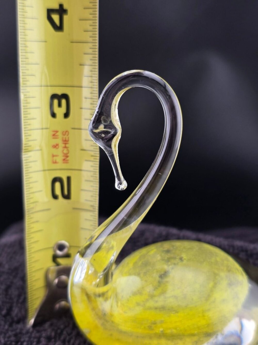 Ekenas Sweden Yellow Art Glass Swan Figurine Handblown Elegant Collectible - Picture 14 of 15